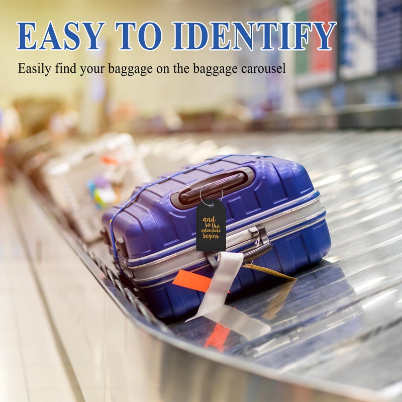 Casmonal Luggage Tags with Full Back Privacy Cover w/Steel Loops (Black 02 pcs Set) - Image 2